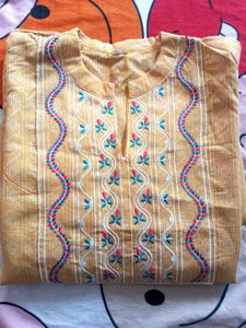 Yellow Embroidered Kurta