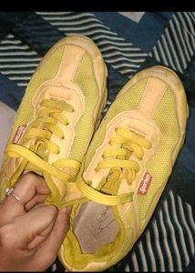 Yellow Lace-Up Sneakers