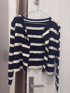 Striped Knit Cardigan