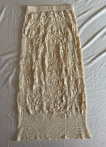 Vintage Crochet Lace Maxi Skirt