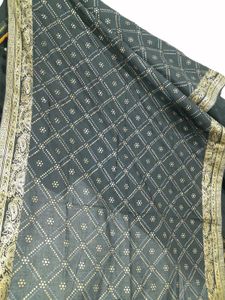 Black A Line Long Printed Kurta For Women's