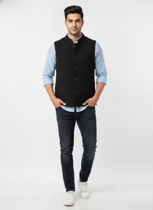 Men's Black Sleeveless Vest