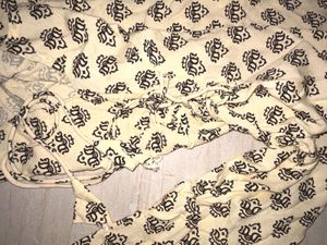 Cream Floral Print Short Kurti