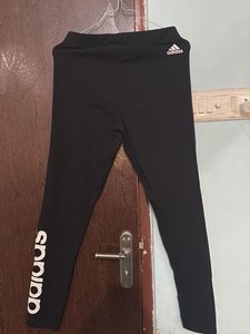 Adidas Black Leggings with Logo Detail