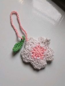 Handmade Crochet Sakura Flower keychain
