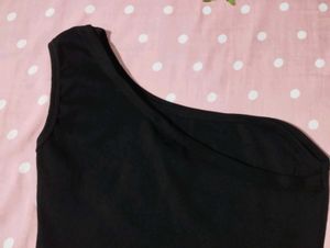 One Shoulder Ribbed Crop Top