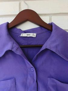 Mango Purple Button-Down Shirt
