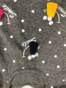 Gray Polka Dot "Smile" Top