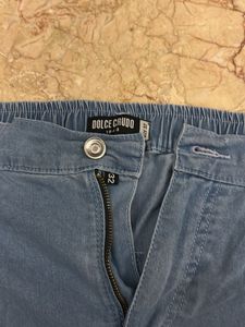 Light Wash Denim Cargo Joggers