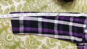 Purple and Black Checkered zipper maxi for winter