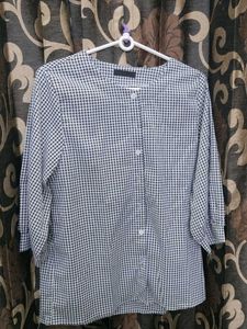 Chic Checkered Button-Up Top