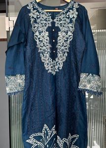 Elegant Blue Embroidered Kurta Set