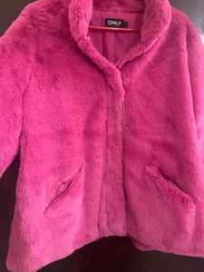 ONLY Pink Faux Fur Jacket