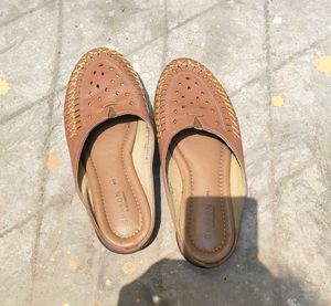 Comfortable Brown Faux Leather Slip-Ons