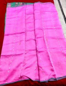 Pink &amp; Green Saree (free Blouse)
