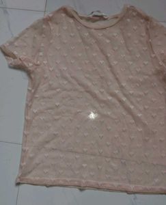 Sheer Heart Print T-Shirt