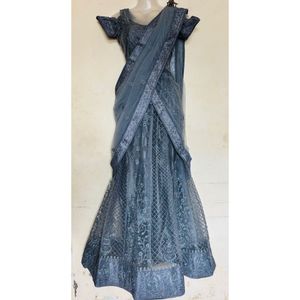 Stunning Grey Embroidered Lehenga Choli