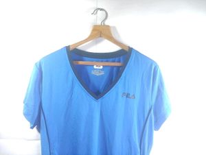 Fila Blue V-Neck Athletic T-Shirt