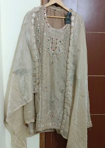 Embellished Kurta with sharara and Dupatta Set