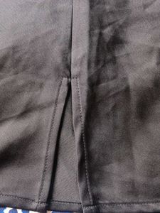 Black Satin Midi Skirt