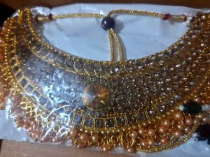 Chandrahaar Gold Alloy Plating Jewellery Set