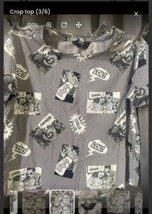 Comic Print Crop Top
