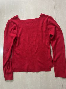 Red Long Sleeve Top