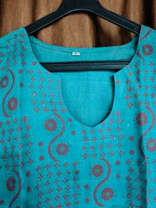 Beautiful Teal Kurti with Paisley Print