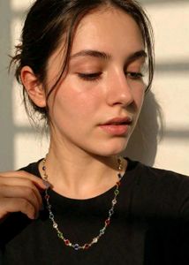 Colorful Gemstone Chain Necklace