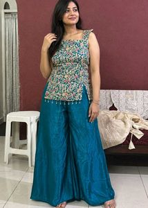 New designer embroidered top with palazzo sharara