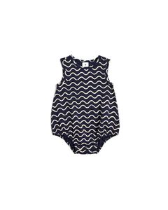 Cute Navy Wave Baby Romper