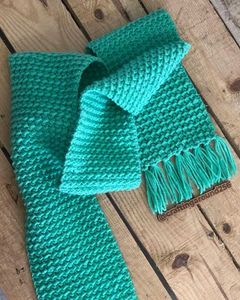 Handmade Teal Knitted Scarf
