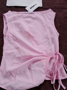 Pink Sleeveless Wrap Top