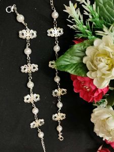 Elegant Pearl &amp; Crystal Jewelry Set