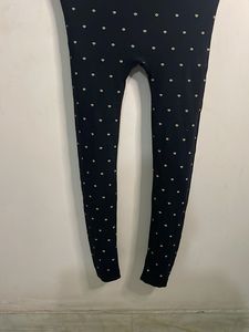 Stylish Navy Polka Dot Leggings