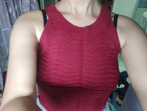 Chic Knit burgundy Tank Top