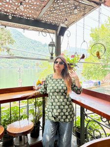 Stylish Green Printed Kurta