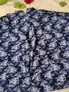 Blue Patterned Sleeveless Top