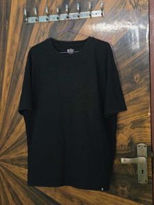 The Souled Store Solid Black Oversized T-Shirt