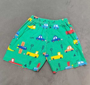 Pack of 2 Shorts Green with vehicle print and Red