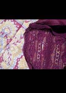 Maroon Lace Crop Top
