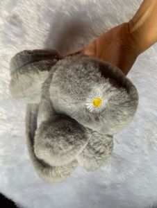 Fluffy Grey Bunny Ear Headband