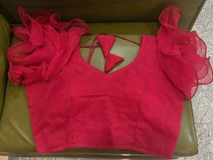 Stunning Red Ruffled Sleeve Blouse