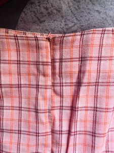 Pink Plaid Mini Skirt