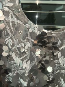 Gray Sharara Sequin Party Dress