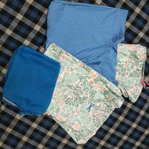 Floral Print Kurta 3-Piece set