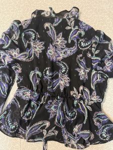 Chic Paisley Print Wrap Top