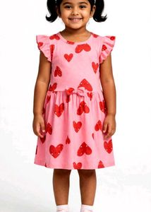 Adorable Pink Heart Dress for Girls