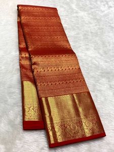 Elegant Red &amp; Gold Silk Saree