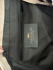 Sabyasachi Chic Cream Faux Croc Tote Bag